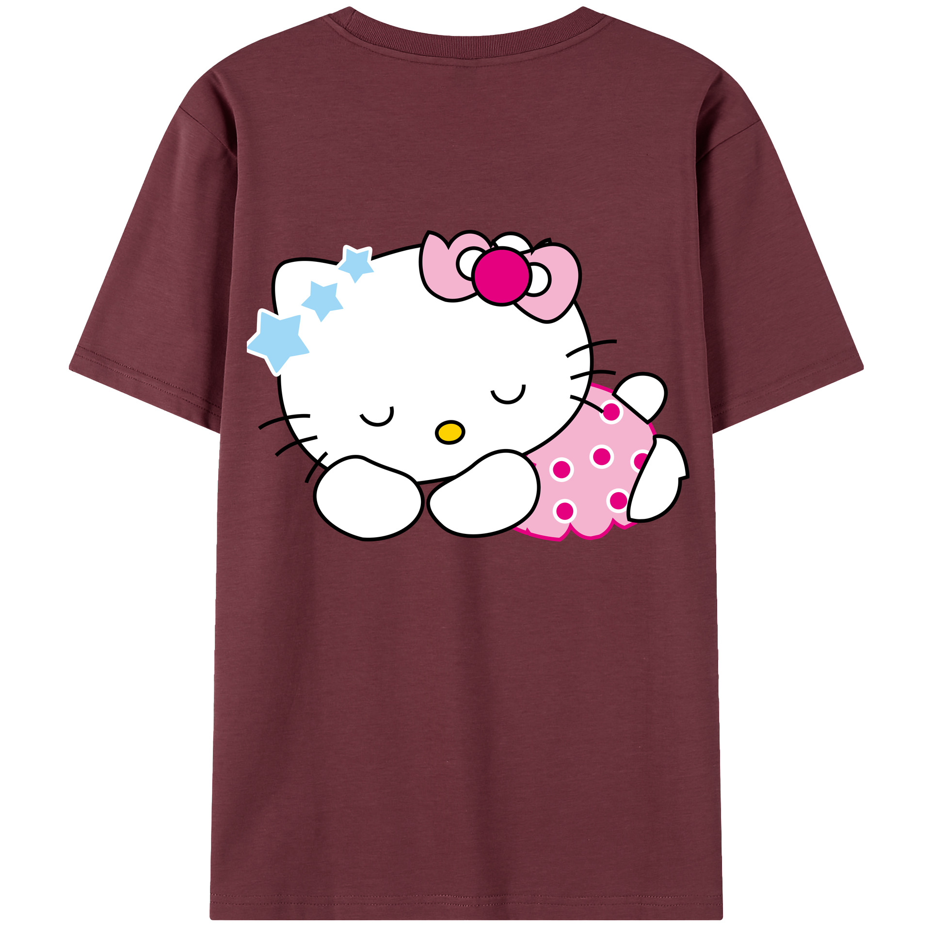 （画像用） Hello Kitty ハローキティ 綿100％半袖Tシャツ（背面プリント）